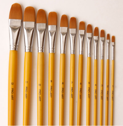 PRO ART 313DF FILBERT BRUSH NYLON YELLOW